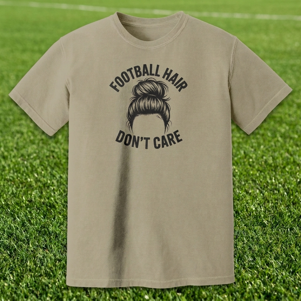 FOOTBALL HAIR DON’T CARE Graphic T-Shirt - Vintage Wash Cotton Tee