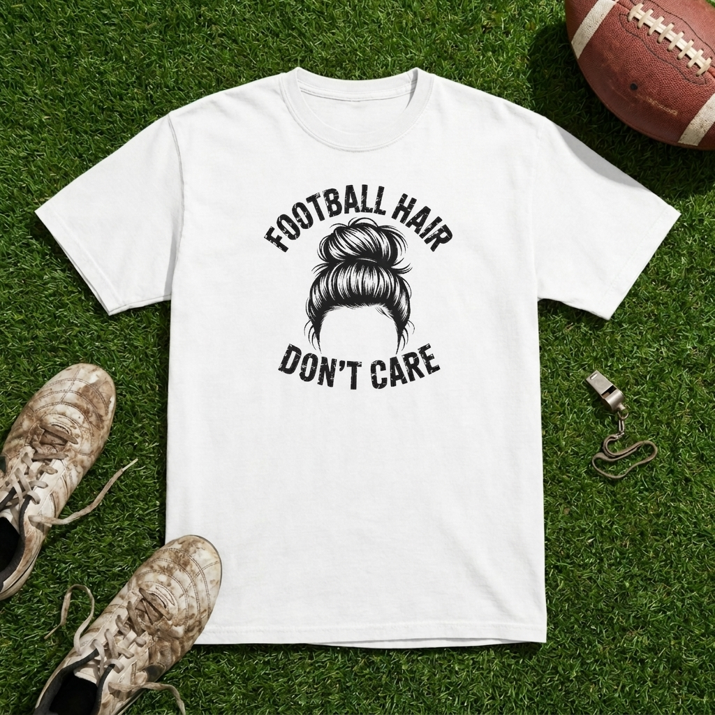 FOOTBALL HAIR DON’T CARE Graphic T-Shirt - Vintage Wash Cotton Tee