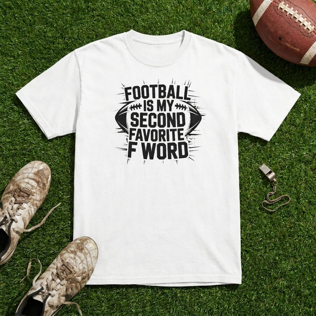 Football Is My Second Favorite F-Word Comfort Colors T-Shirt - Vintage Wash Graphic Tee
